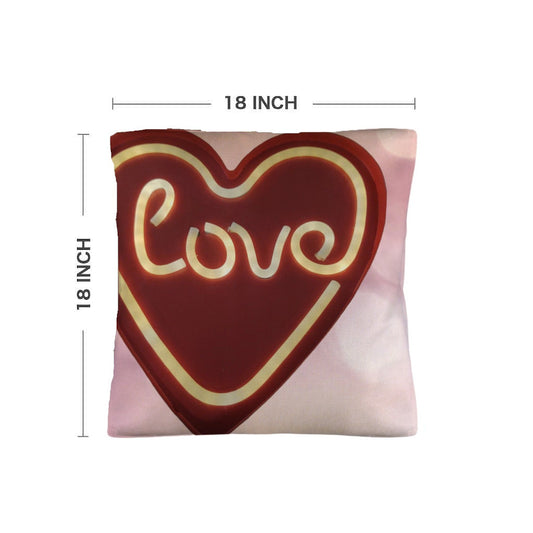 Love in Red Heart Pillow Covers Throw Pillow Cases - 18" x 18"