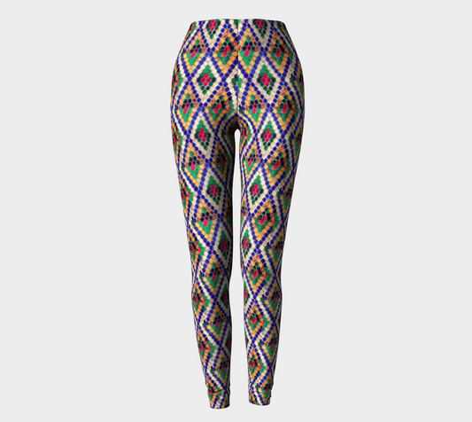Colorful Diamond Pattern Printed Leggings