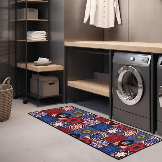 4th of July Blocks Area Rug with Black Binding (Made in USA)