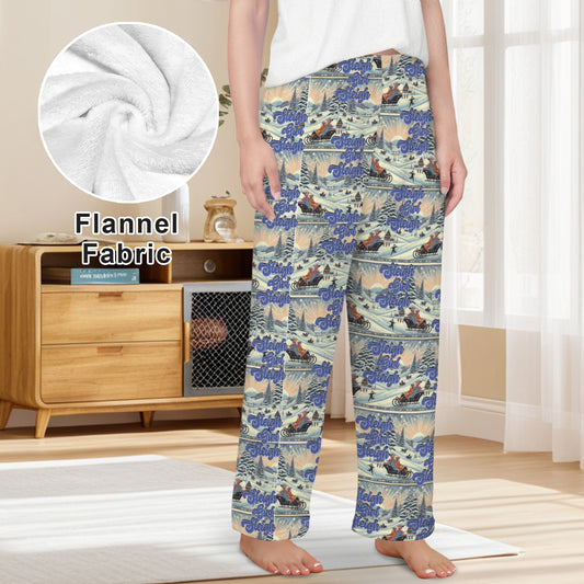 Sleigh Girl Blue Women's Flannel Pajama Pants (Made in USA)