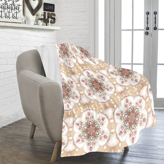 Floral Quilted Look Ultra-Soft Micro Fleece Blanket (Made in USA)