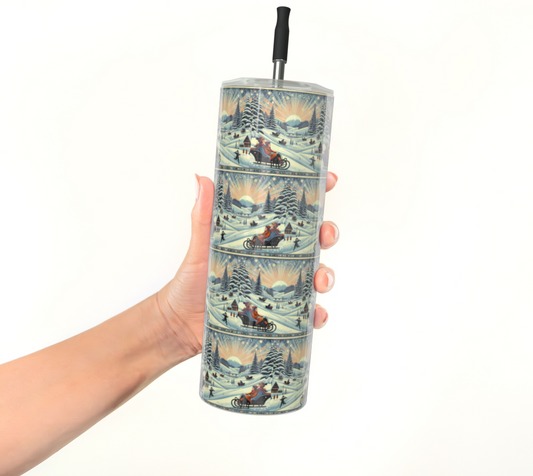 Sledding Winter Fun 20 oz Tumbler