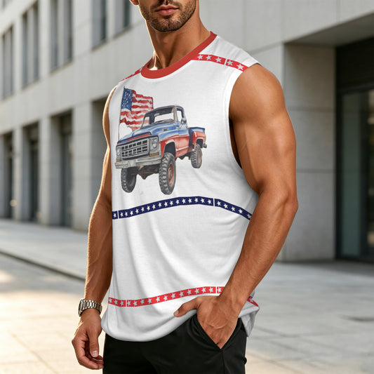 US Flag Pickup Truck