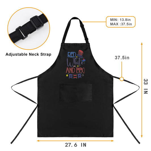 Red White And Bbq Custom Apron for Women(Made in Queens)