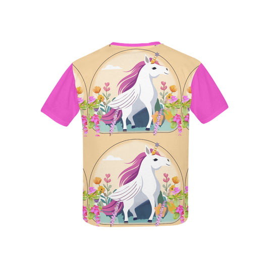 Camiseta infantil con estampado de unicornio con alas (fabricada en EE. UU.)