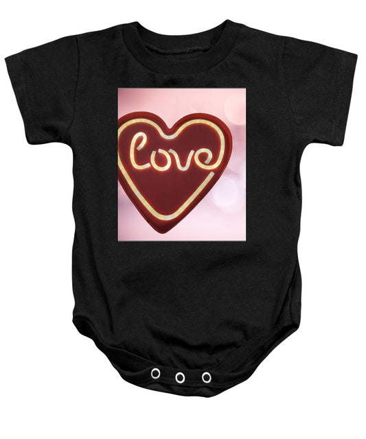 Heart-Shaped Love Neon Sign - Baby Onesie