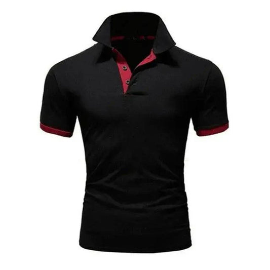 Men's Summer Short Sleeve Cool Luxury Polo Shirt with Lapel
