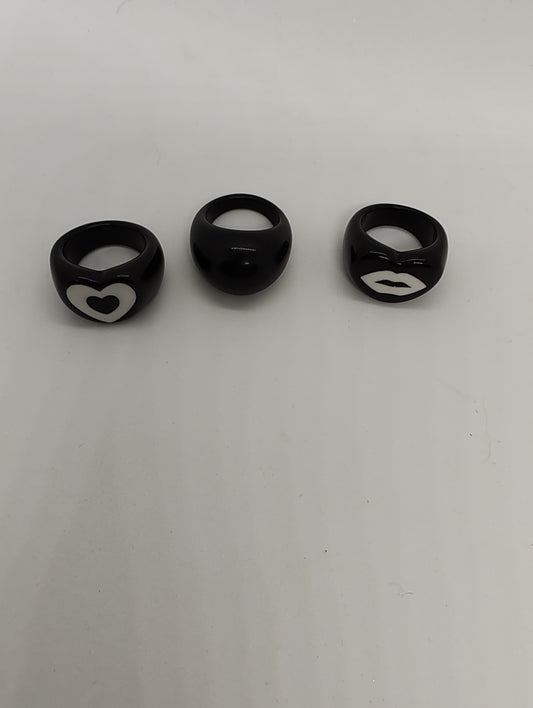 Anillos pesados de resina negra