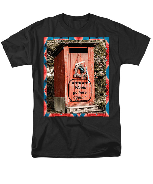 5 Star Rated Rustic Outhouse with Wreath - Men's T-Shirt (Regular Fit)