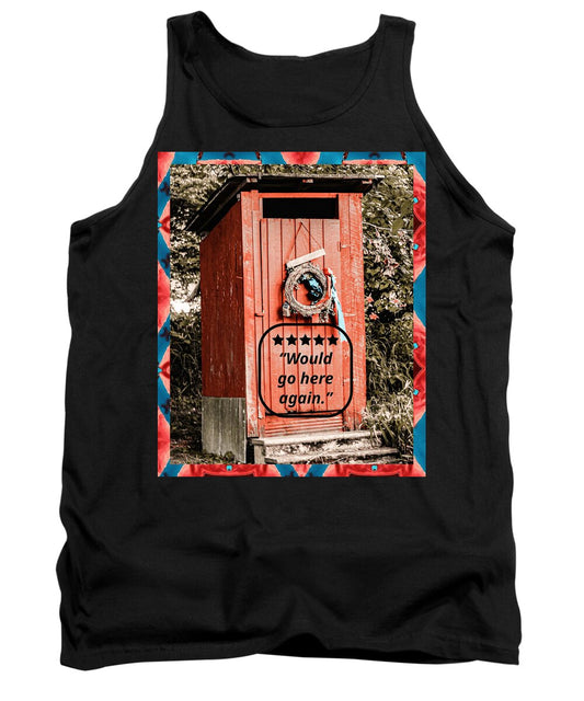 5 Star Rated Rustic Outhouse with Wreath - Tank Top