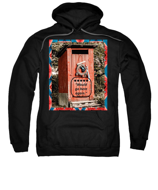 5 Star Rated Rustic Outhouse with Wreath - Sweatshirt