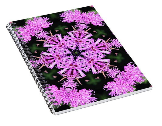 Vibrant Symmetrical Blossoms - Spiral Notebook