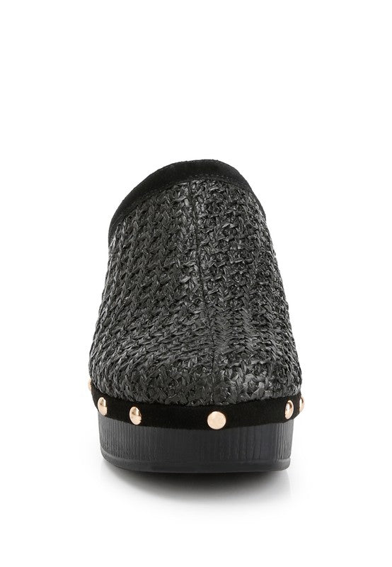 Women's Jeydena Raffia Platform Clogs