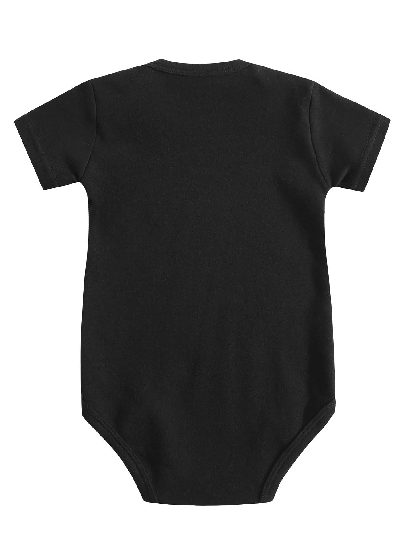 Cute Black Puppy Unisex Cotton Short Sleeve Baby Romper