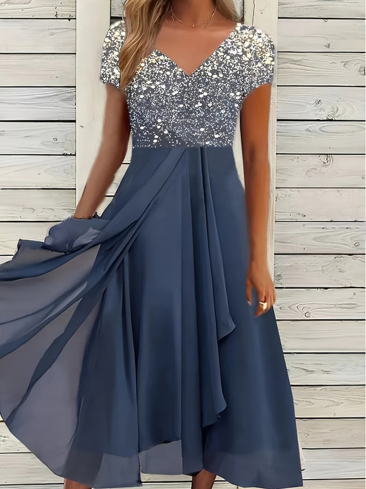 Chic Plus Size Casual Chiffon Dress