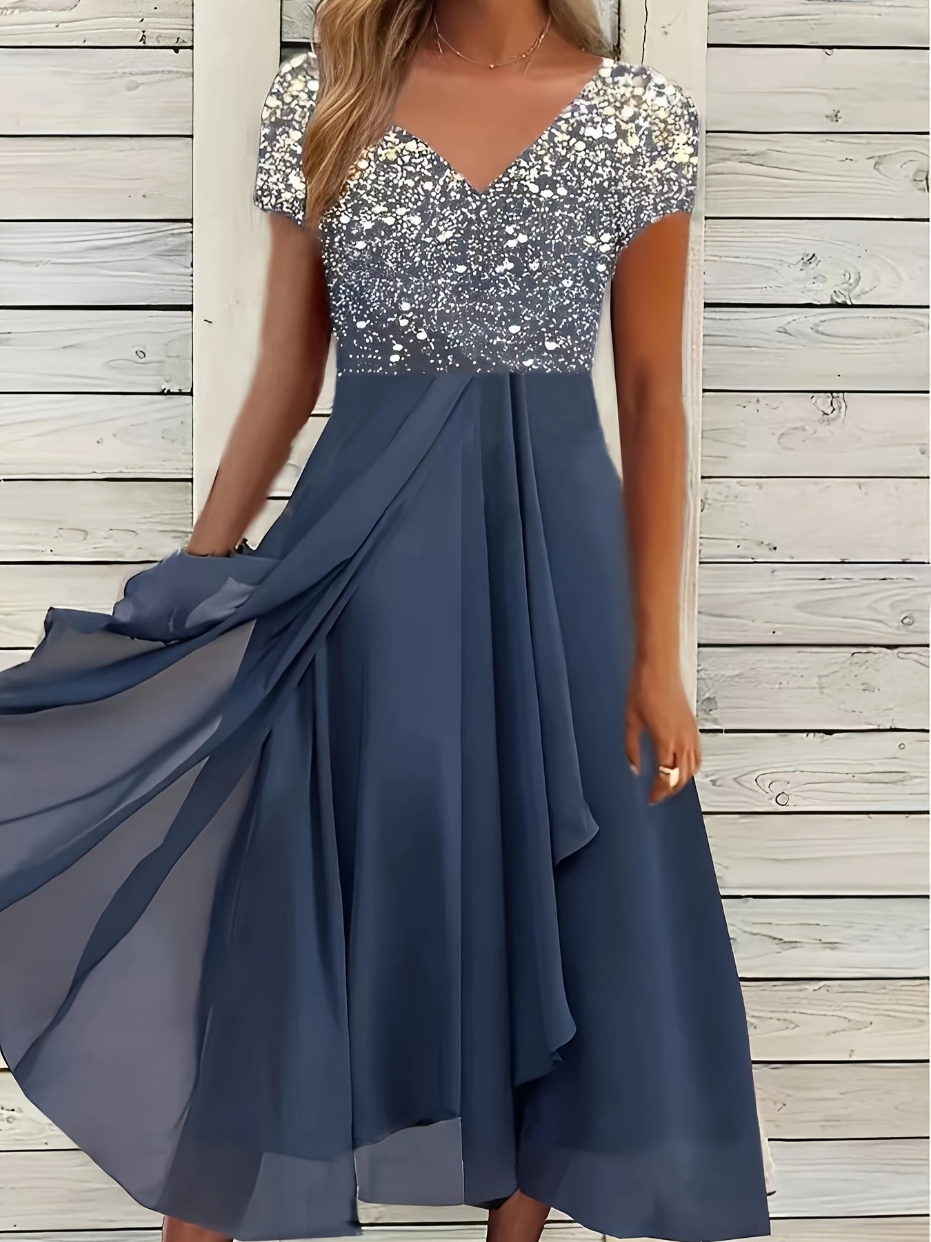 Chic Plus Size Casual Chiffon Dress