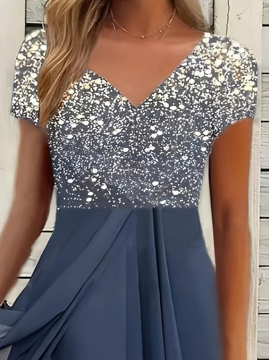 Chic Plus Size Casual Chiffon Dress