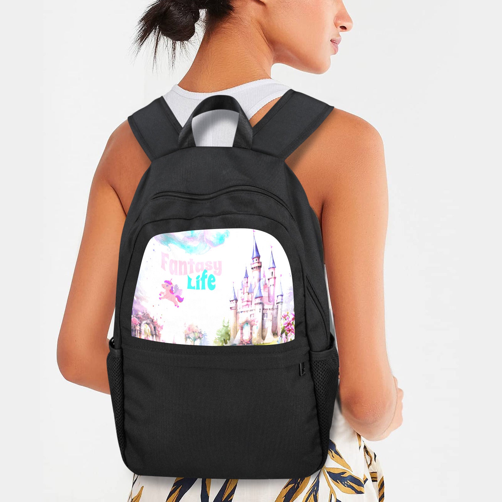 Fantasy Life Casual Backpack (Upper Part Printing) (Model 1753)