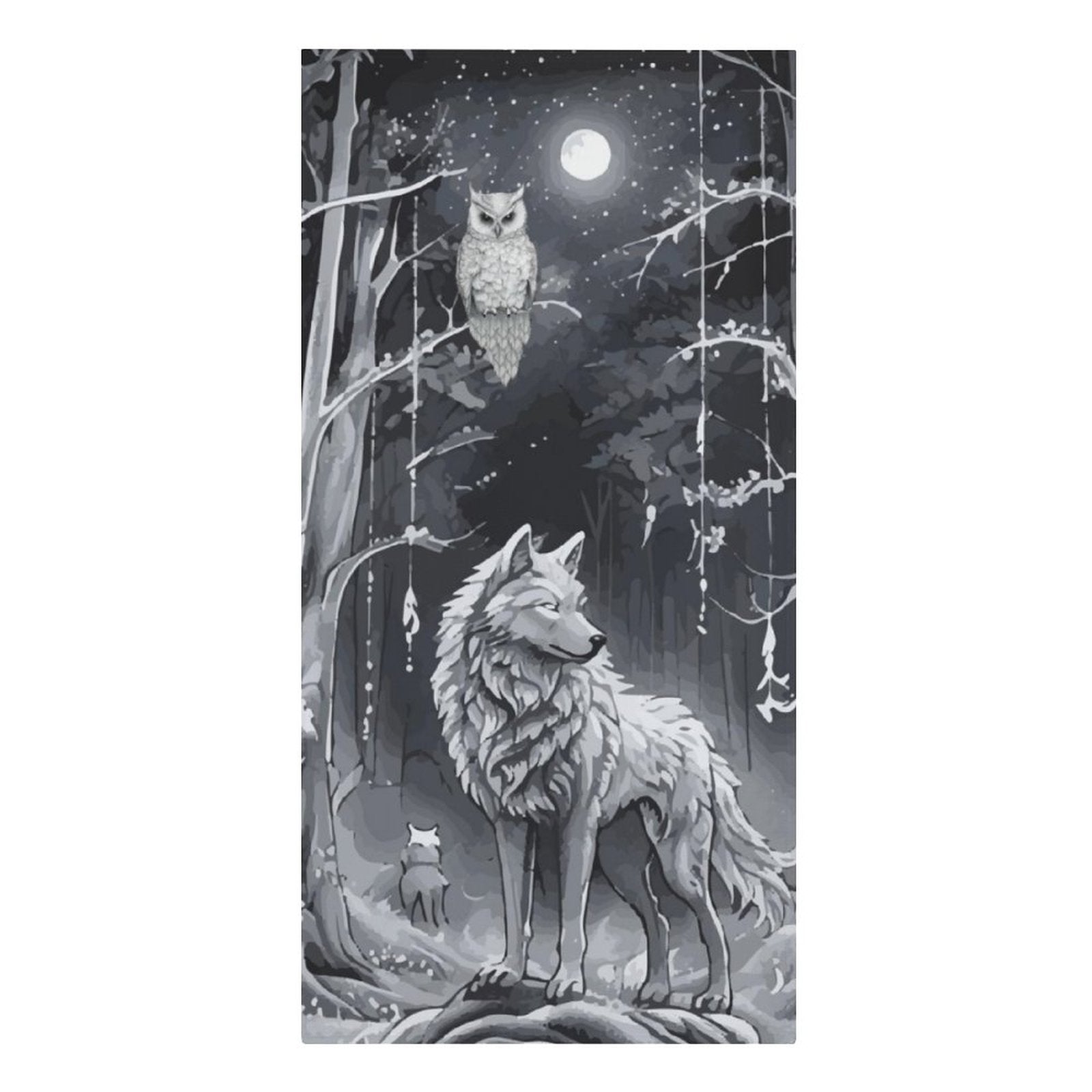 Ethereal Wolf in the Moonlight Bath Towel - 61.4