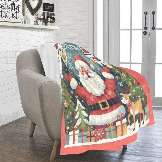 Merry Christmas Santa Claus Ultra-Soft Micro Fleece Blanket (Made in USA)
