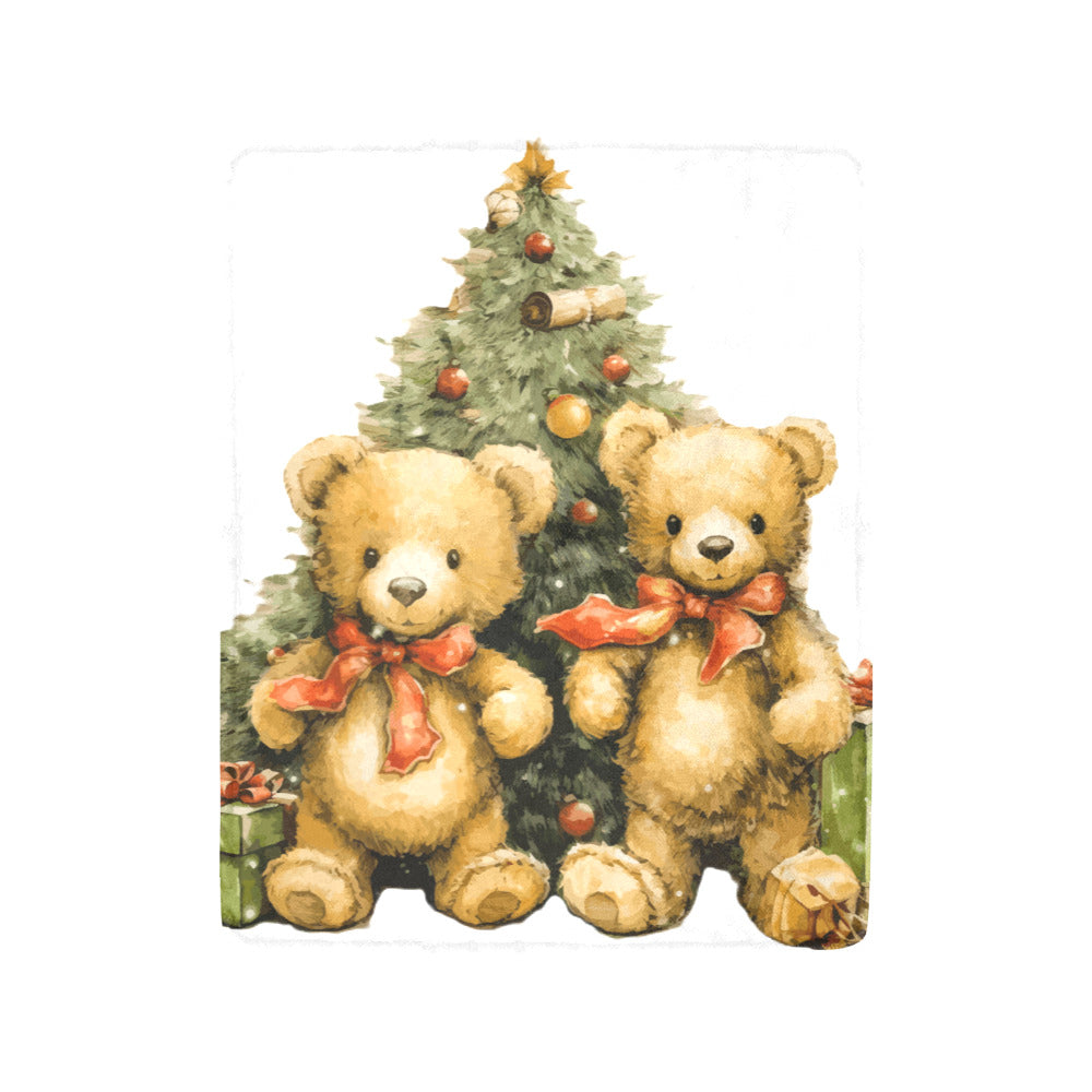 Christmas Teddy Bears Ultra-Soft Micro Fleece Blanket (Made in USA )
