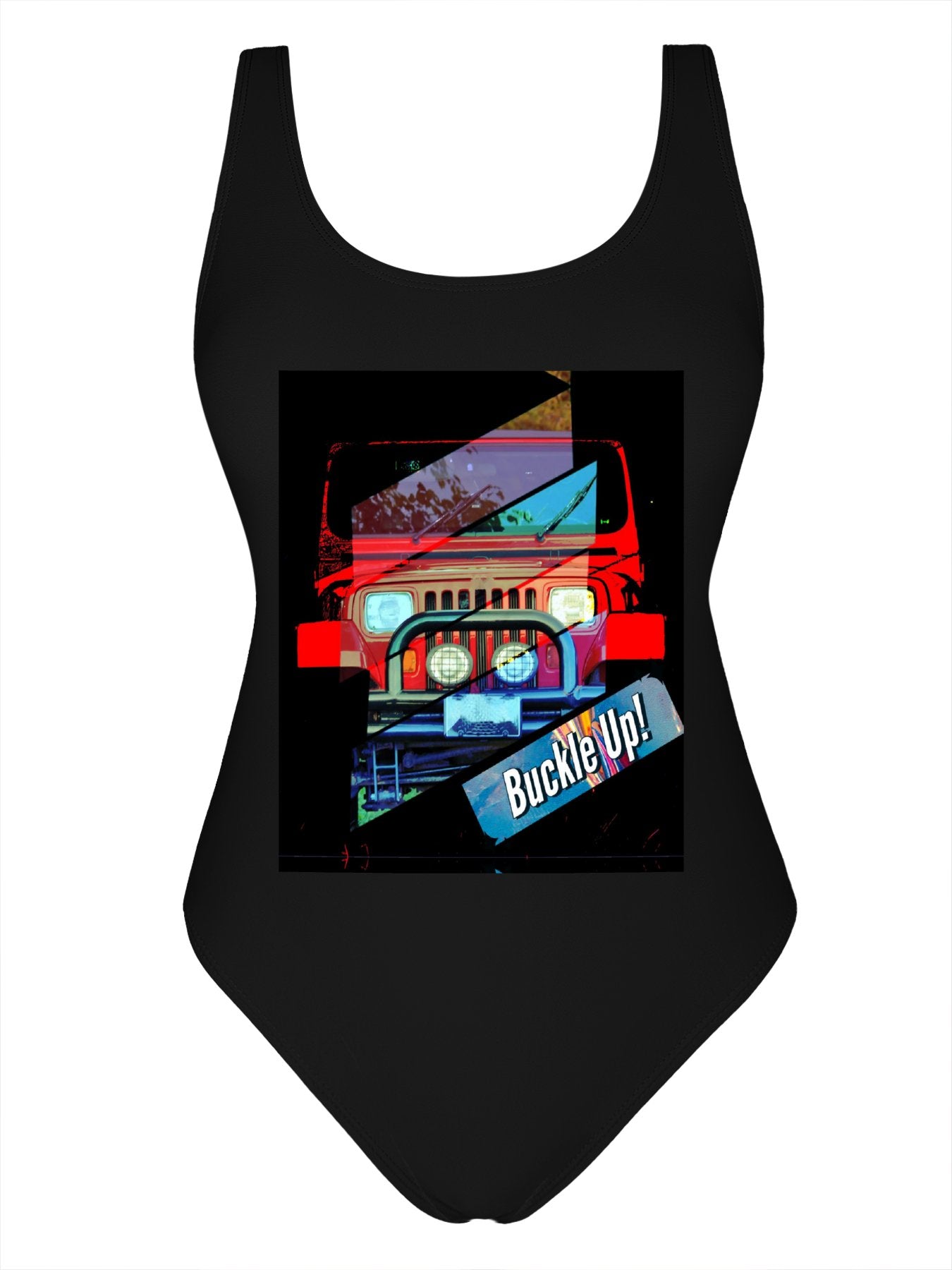 Buckle Up! 4-wheel Drive Athletic Strap One-Piece Swimsuit for Women