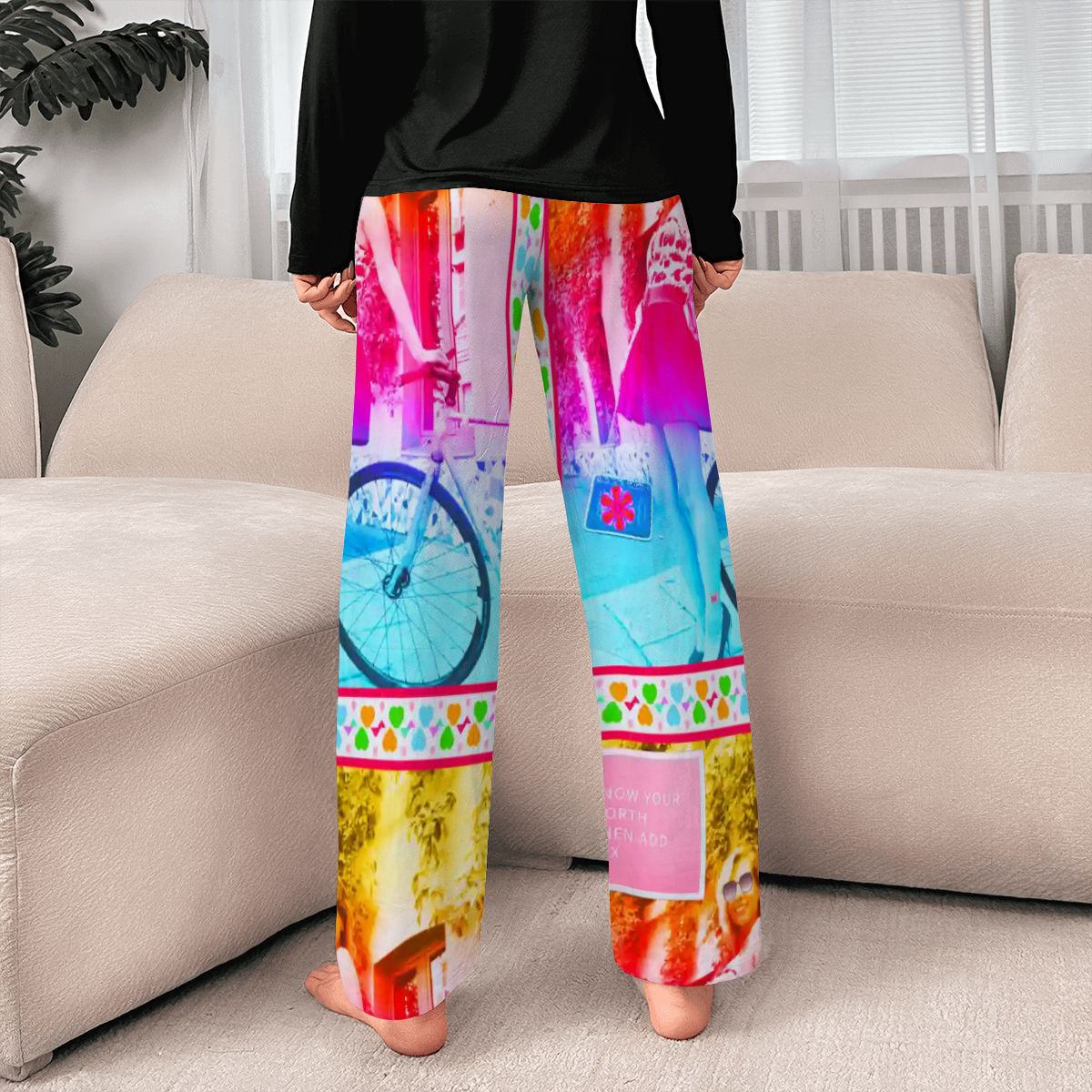 Women's Colorful Know Your Worth Lougewear Pajama Pants (Made in USA)