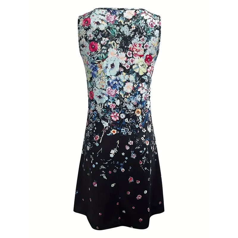 Women's Summer Sleeveless Boho Floral Print Tank Sundress
