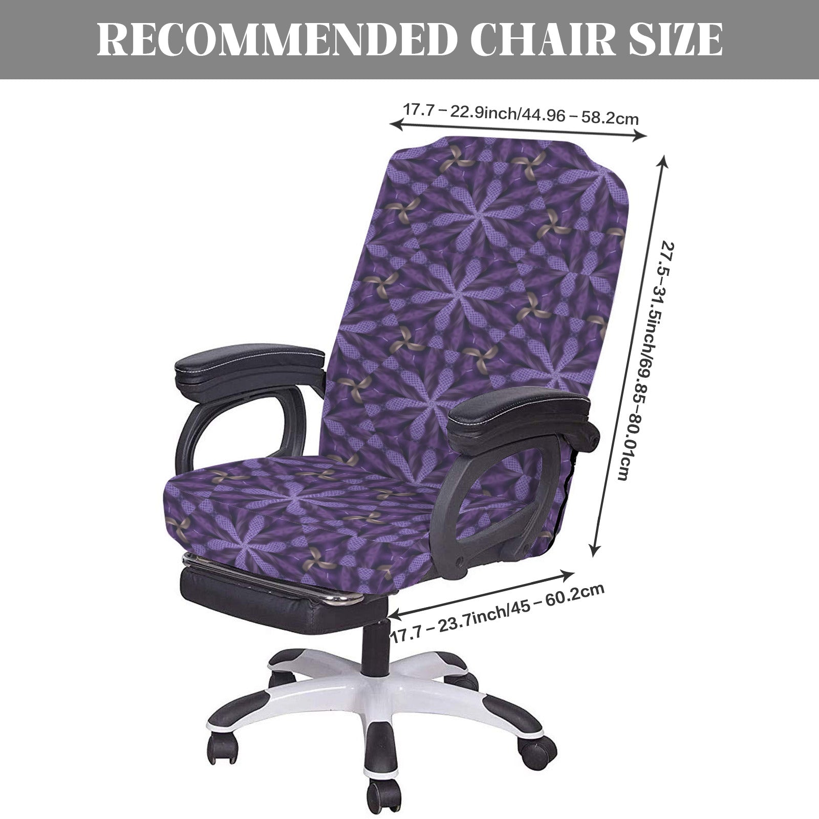 Purple Pinwheels Office Chair Cover (Made in USA)