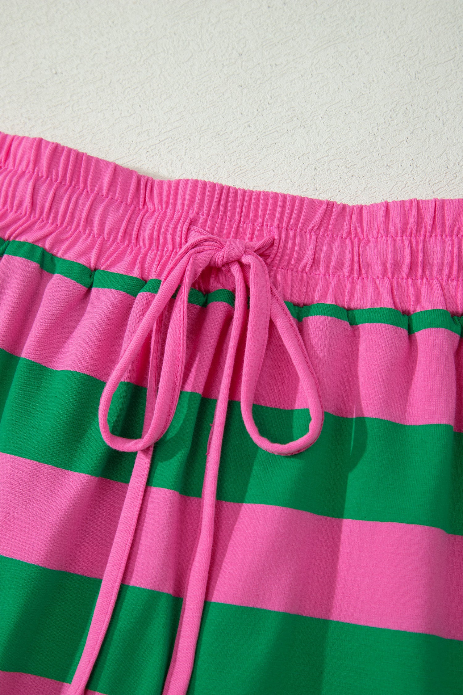 Athletic 2-piece Striped Dolman Top & Drawstring Skort Outfit Set