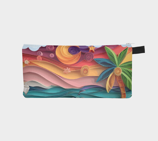 Tropical Origami Colorful Pencil Case