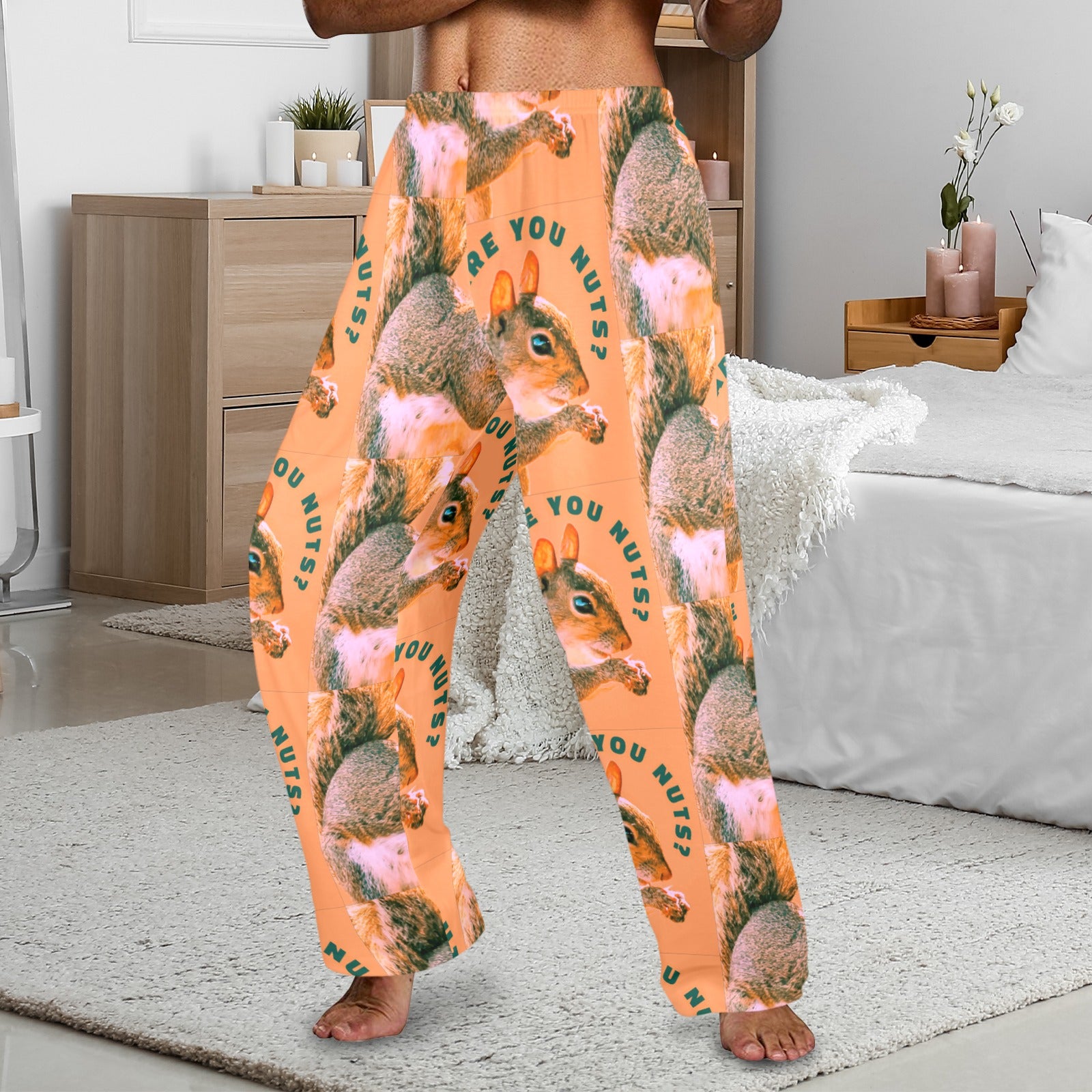 Men's Are you nuts? Funny Squirrel Men's Pajama Pants (Made in USA)