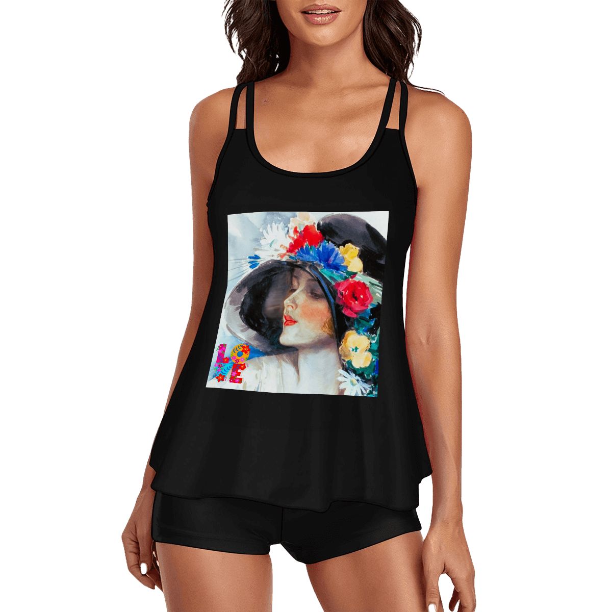 Women's Fashionable Lady Floral Elegance 2-piece Swimsuit with Straps (Made in USA)