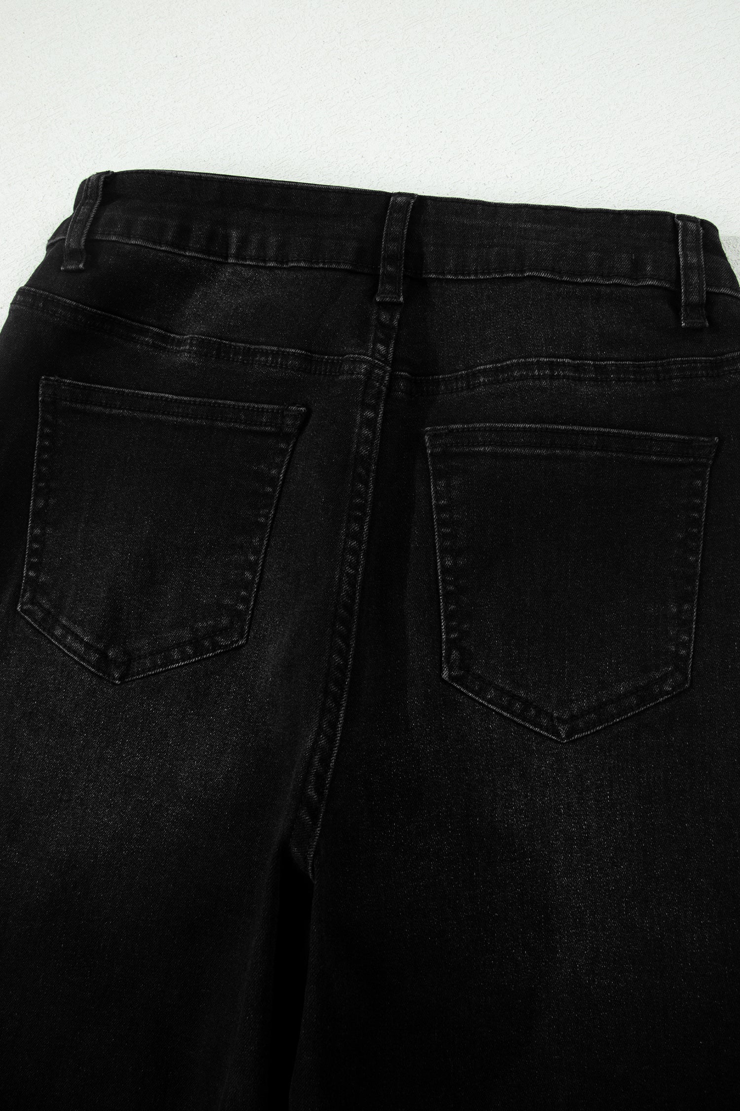 Black Frayed Cropped Barrel Jeans
