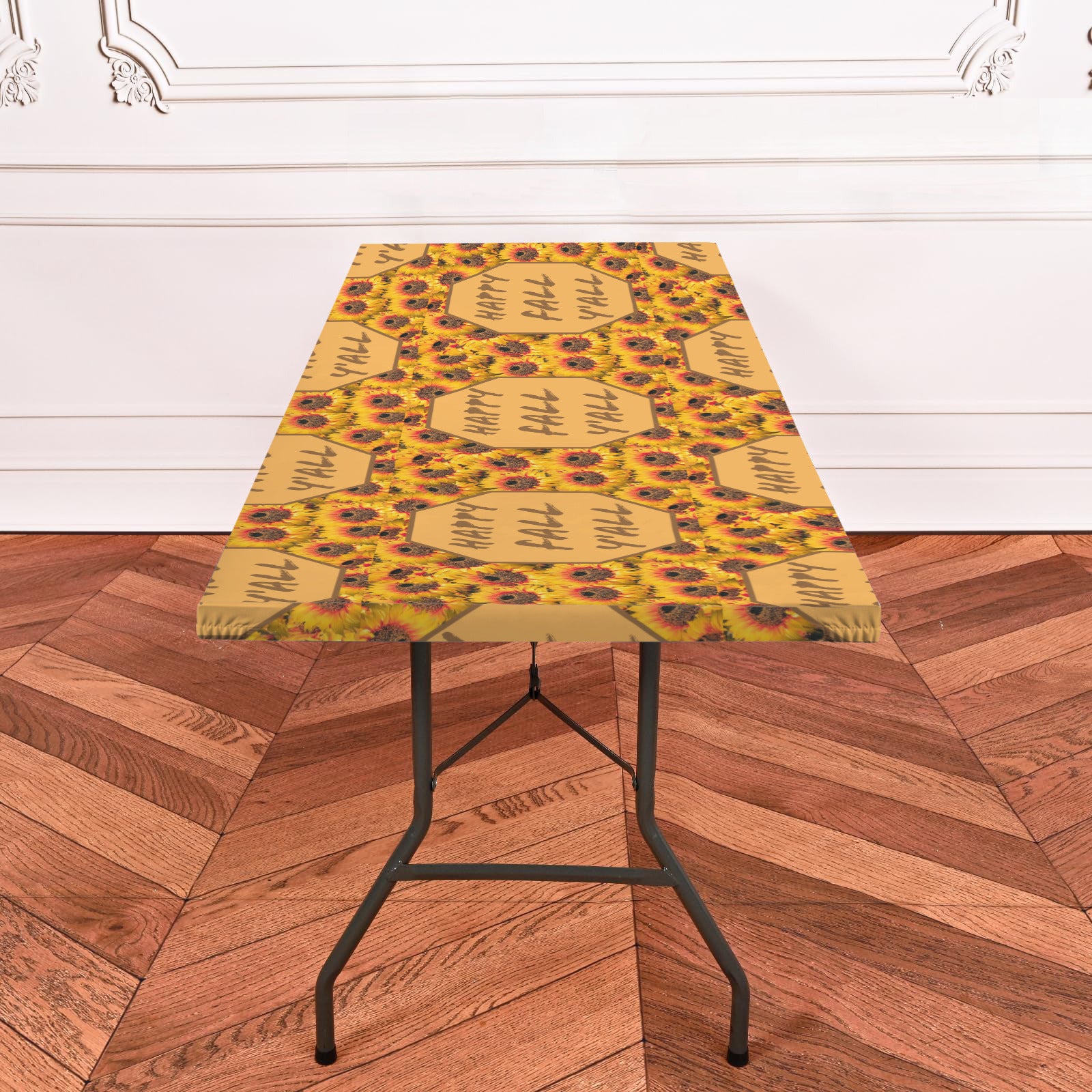Happy Fall Sunflowers Thanksgiving Elastic Table Cover - 72