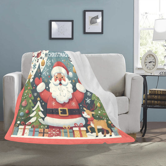 Merry Christmas Santa Claus Ultra-Soft Micro Fleece Blanket (Made in USA)