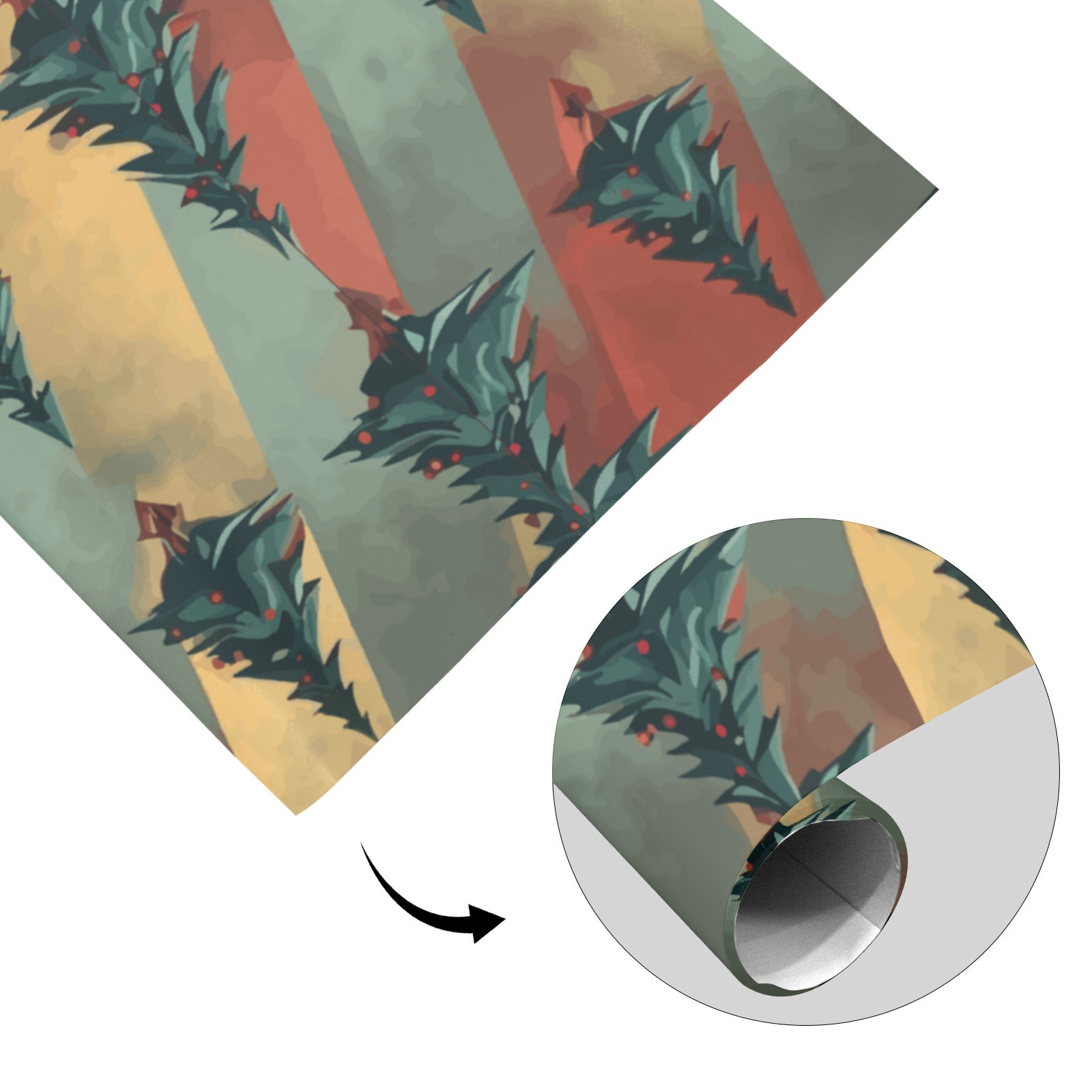 Christmas Trees on Matte Finish Wrapping Paper (Made in USA)