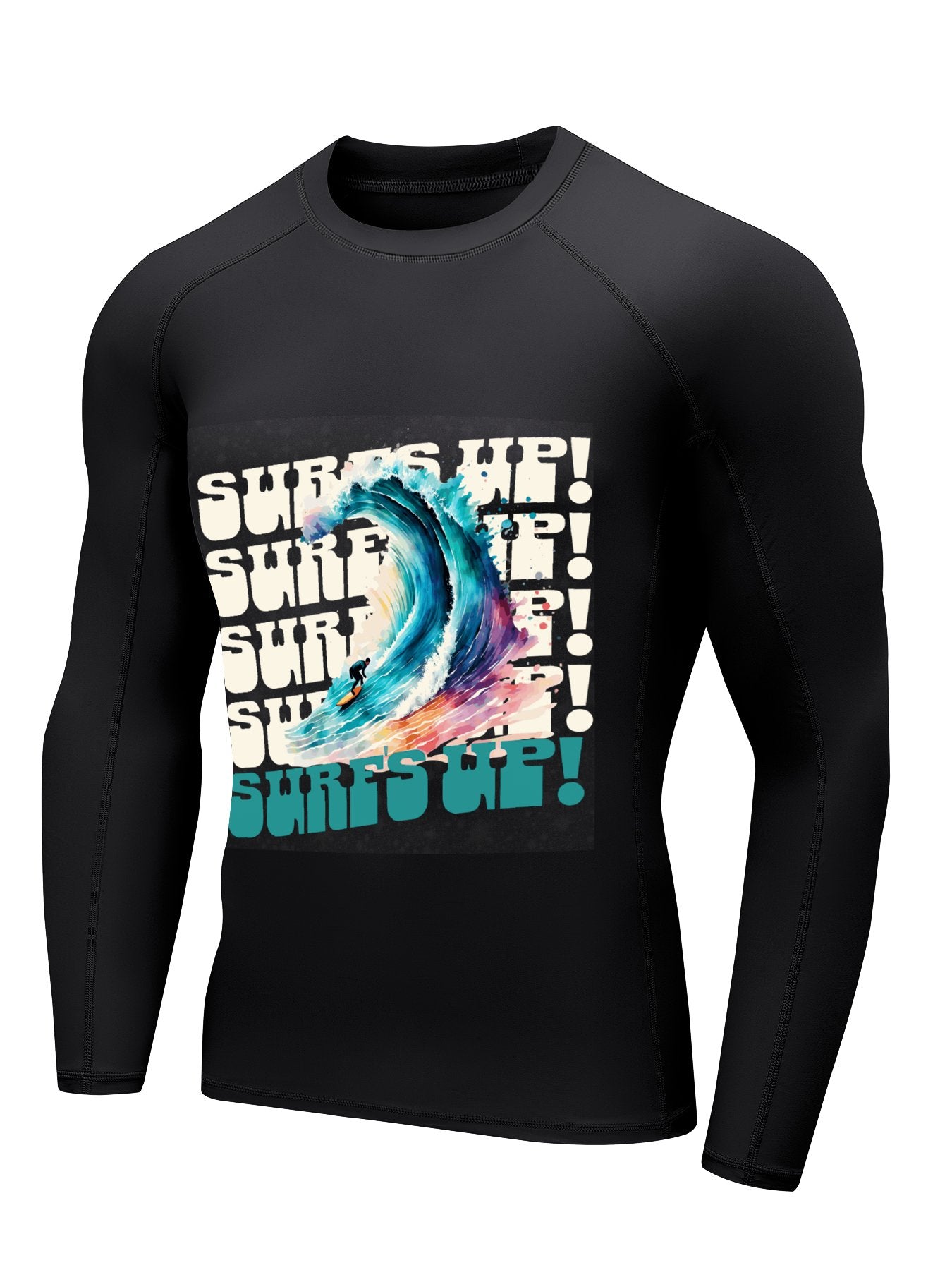 Surf's Up Men's Long-Sleeve Surfing Top (Front Printing)