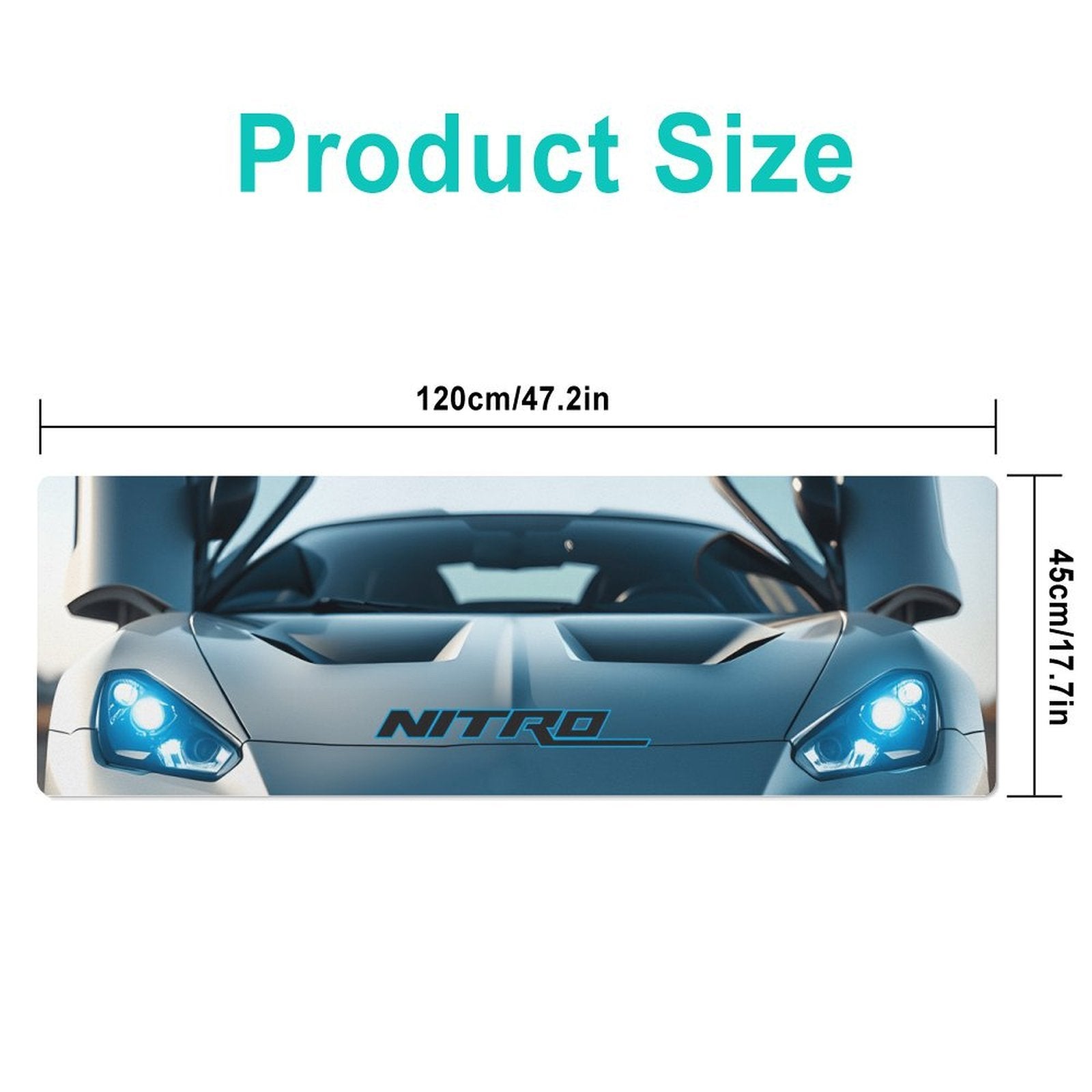 Nitro Sports Car Gaming Mousepad with Rounded Corners - 17.72