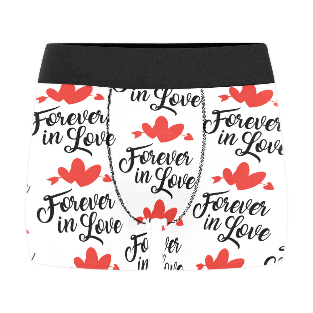 Forever in Love Men's All Over Print 3 Panel Boxer Briefs (Made In USA)