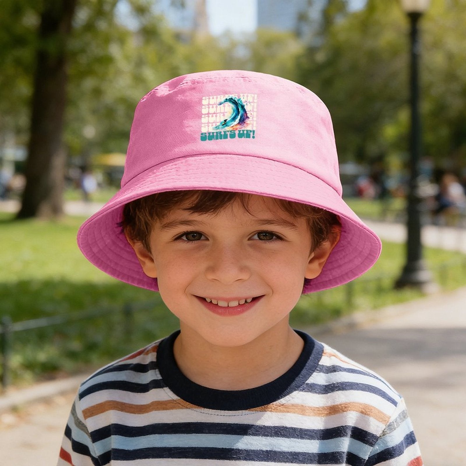 Surf's Up Surfer Design Kid's Bucket Hat | Ships from USA