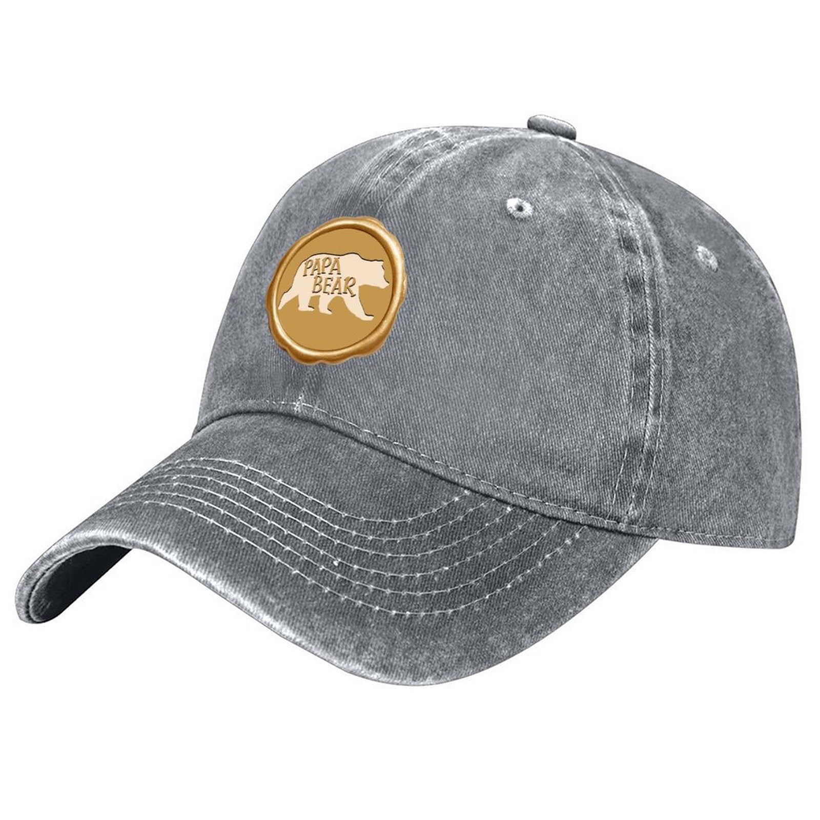 Cotton Vintage Washed Denim Baseball Cap (Front Printing)