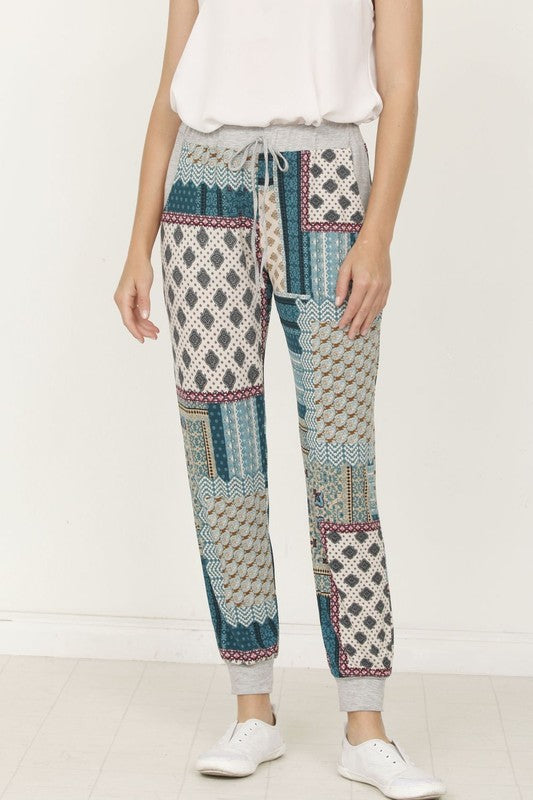 Women's Quilted Print Plus Size Joggers