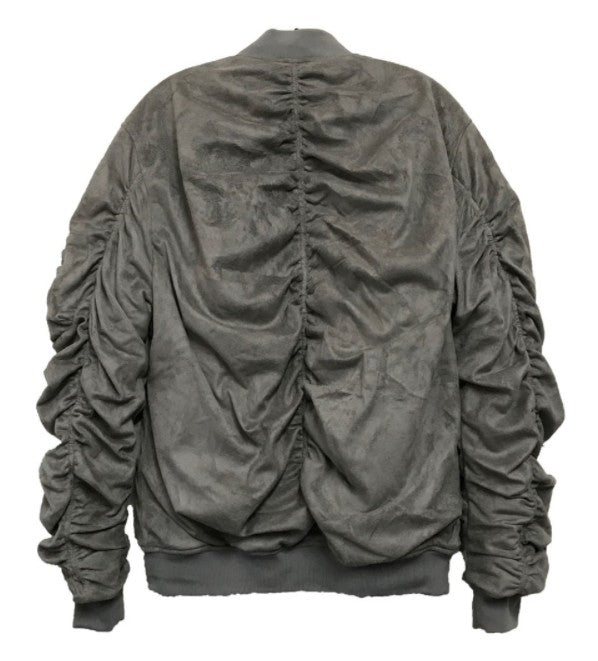 Men's Microsuede Scrunched Bomber Jacket