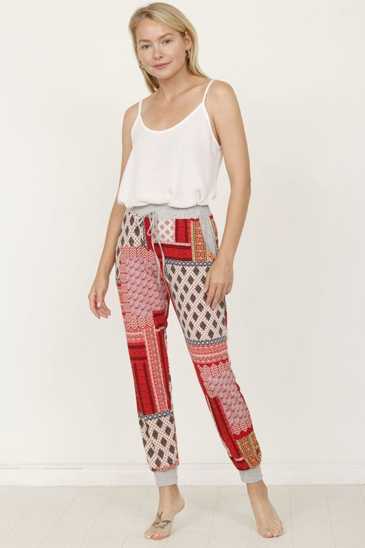 Women's Quilted Print Plus Size Joggers