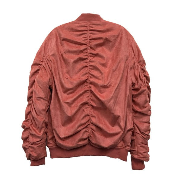 Men's Microsuede Scrunched Bomber Jacket