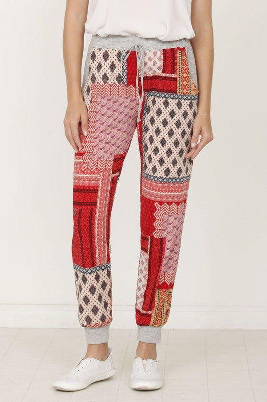 Women's Quilted Print Plus Size Joggers