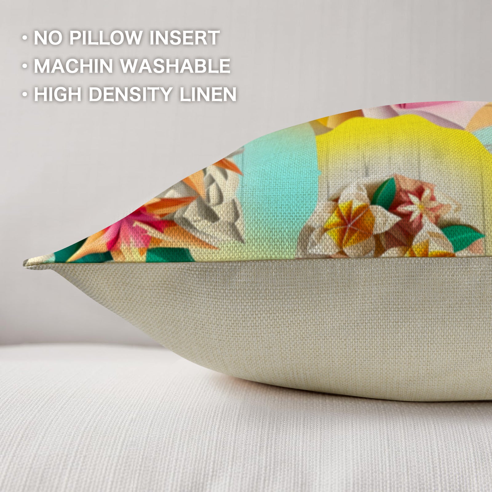 Circle Floral Pastel Pattern Custom Pillow Case 18x18inch (One Side with Different Printing)(Pack of 4) | Ships from USA