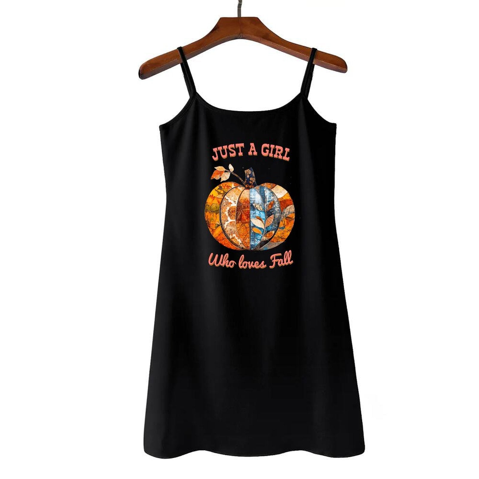 Just a Girl Who Loves Fall Pumpkins Women's Camisole Nightgown (Front Printing)