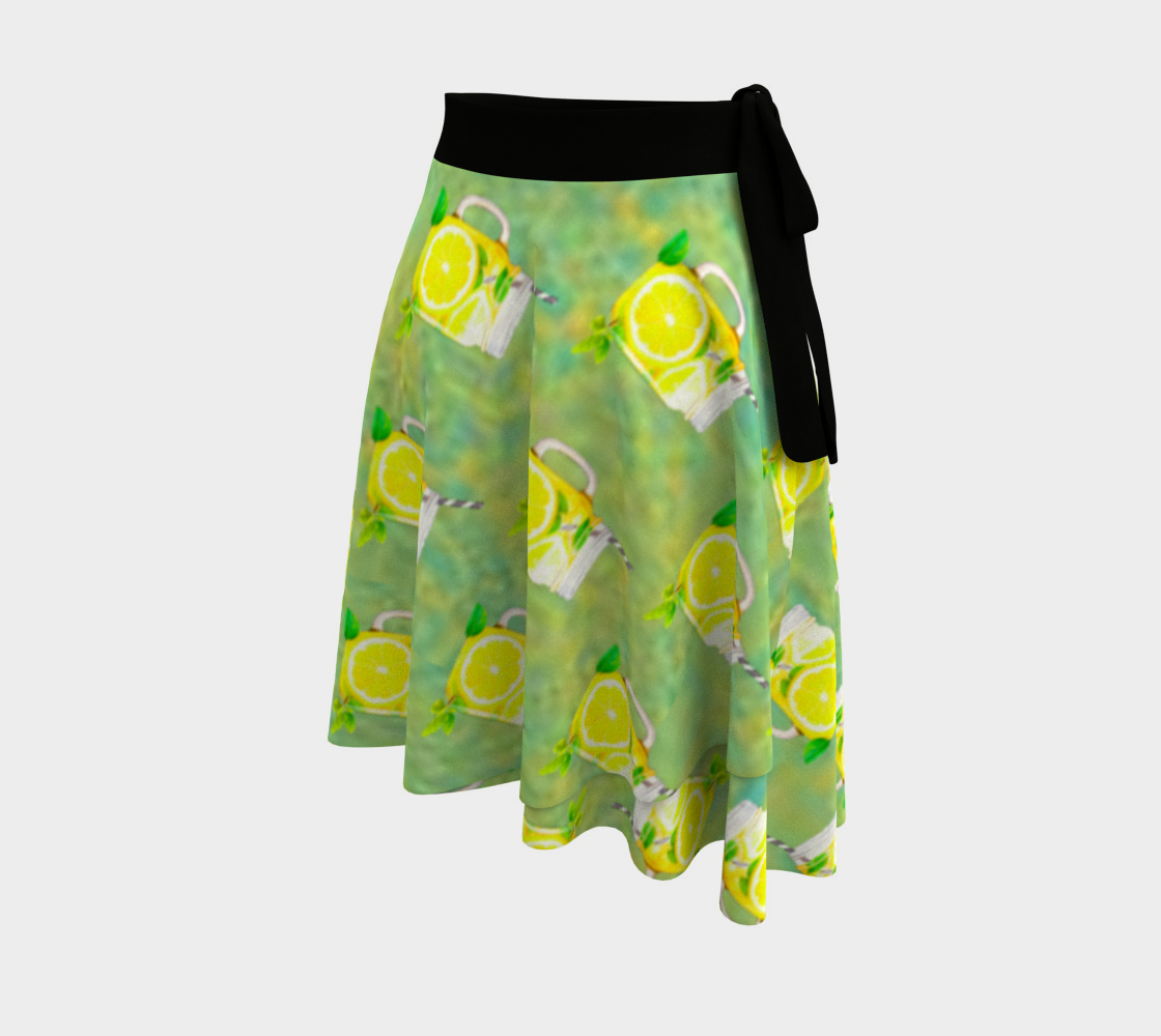 Cold Lemonade on Summer Day Short Wrap Skirt